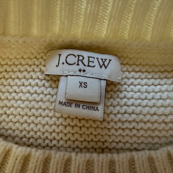 J Crew Merino Wool Blend Cream Ivory Tight Knit Crewneck Sweater Sz XS - Picture 6 of 7